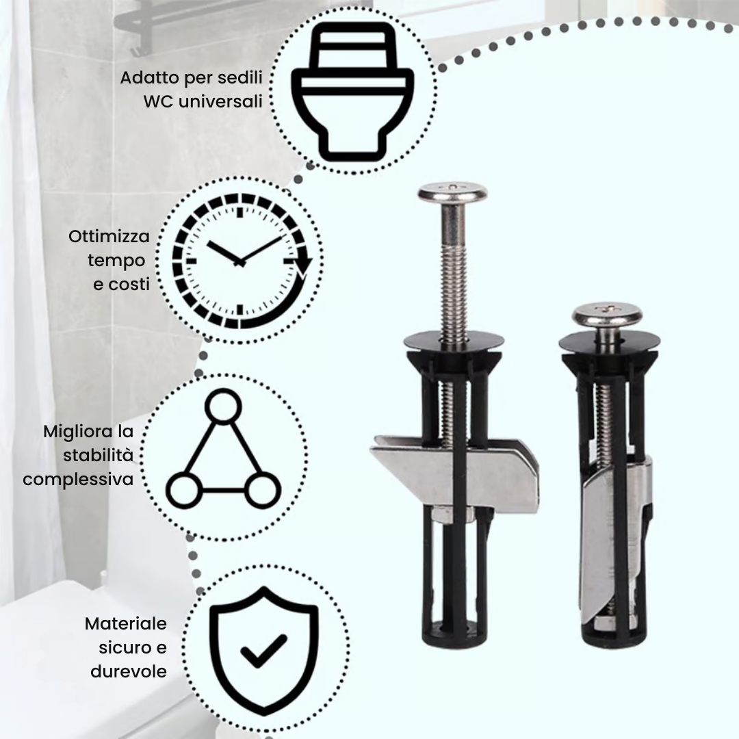 Kit di fissaggio rinforzato per la tavoletta del WC